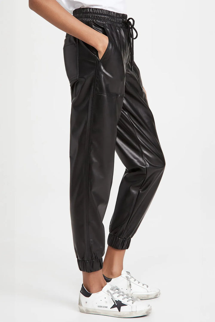 PRE-ORDER: Drawstring PU Leather Pants with Pockets