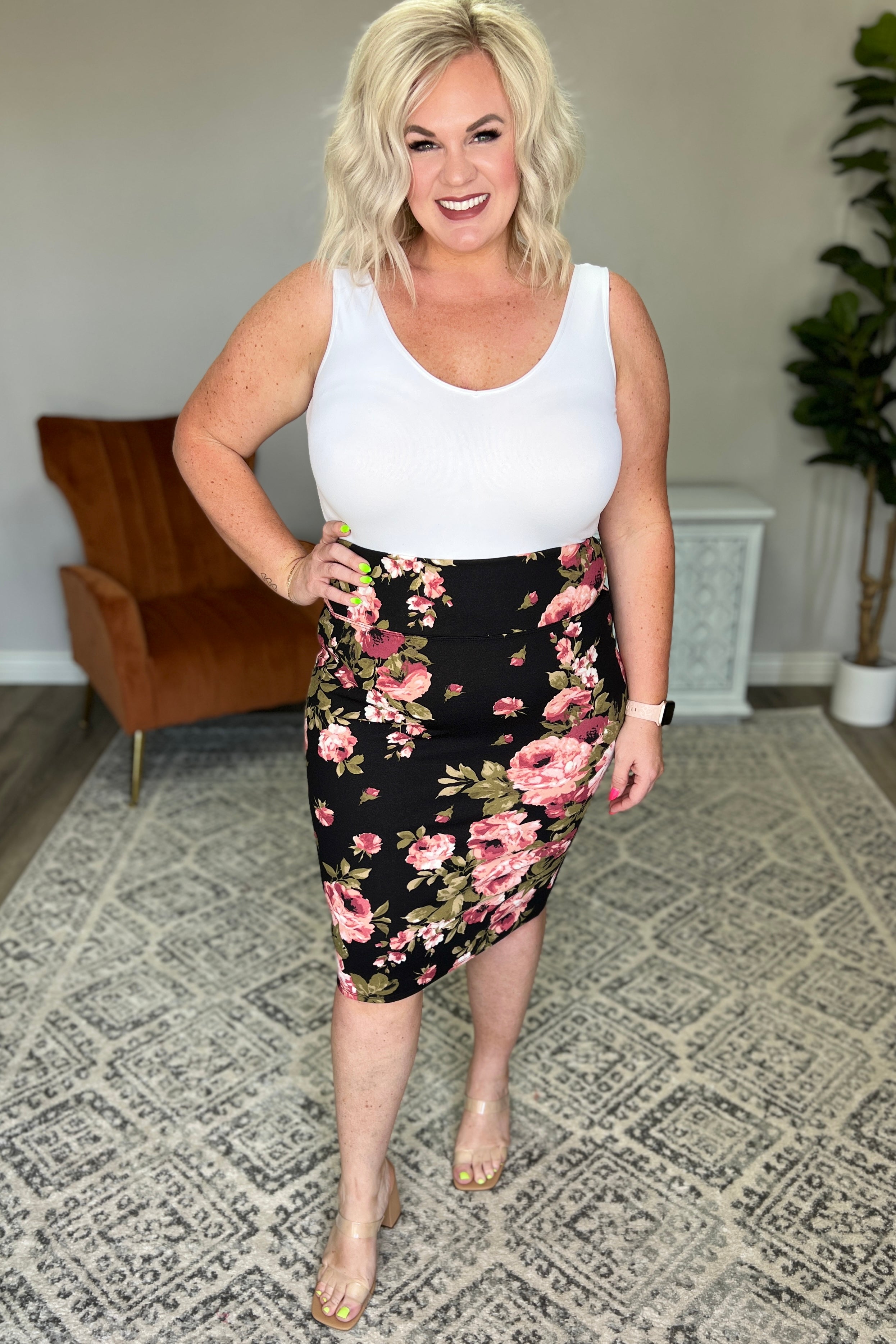 Floral pencil skirt outlet xxl