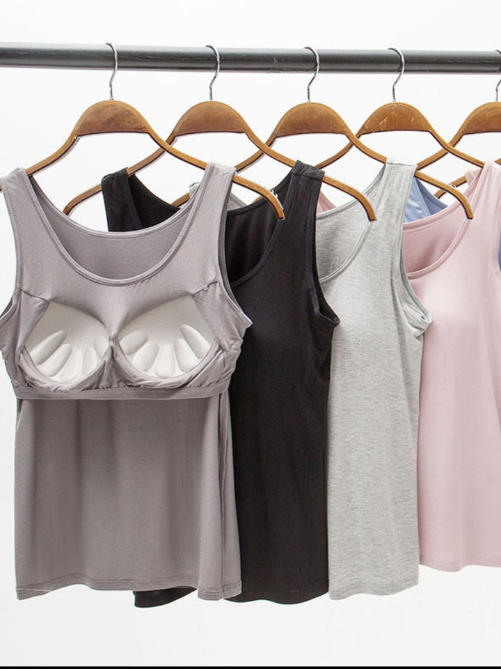 PRE-ORDER: Full Size Wide Strap Modal Tank with Bra