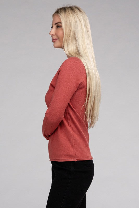 Viscose Round Neck Basic Sweater