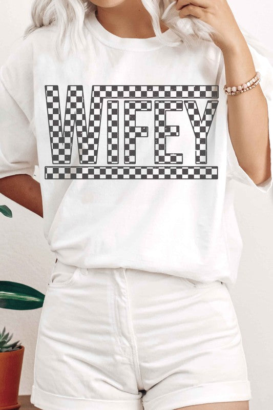 CHECKERED WIFEY Graphic T-Shirt