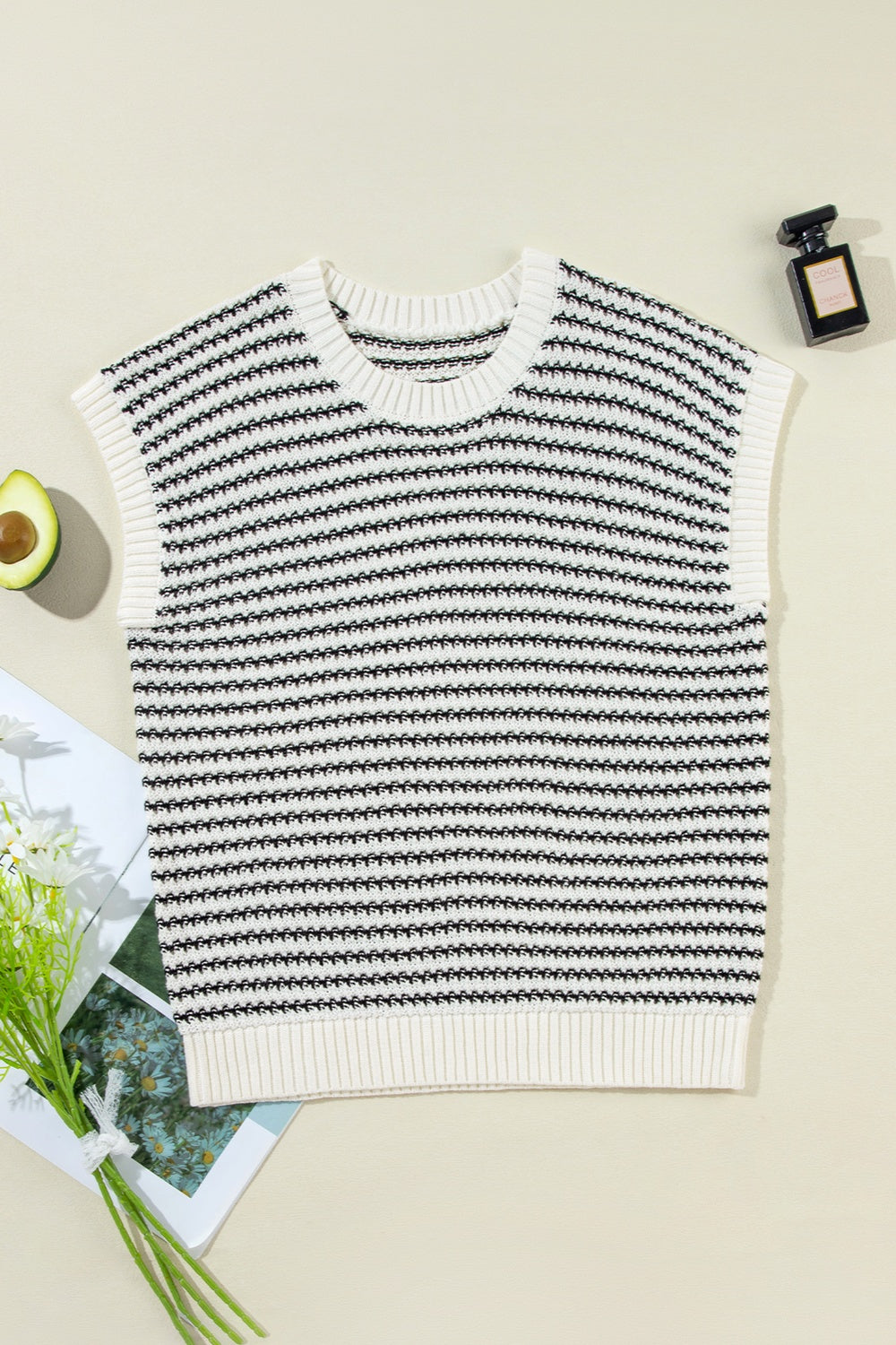 PRE-ORDER: Striped Round Neck Sweater Vest