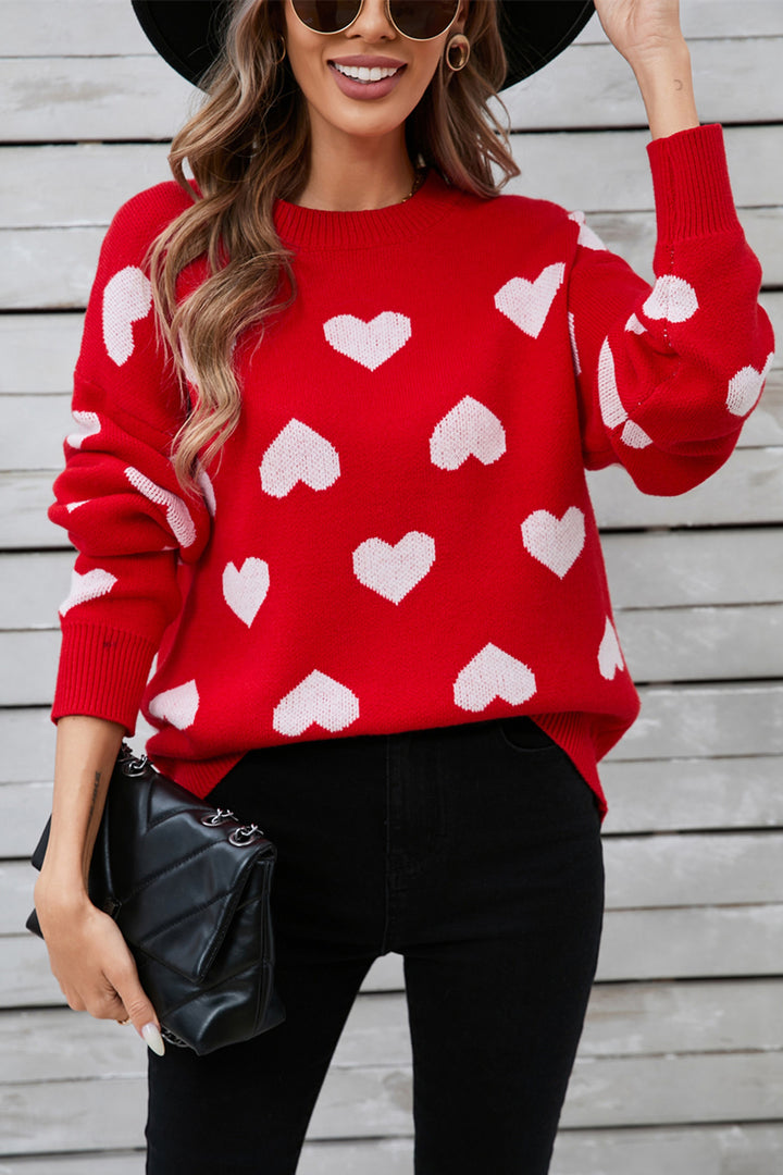 PRE-ORDER: Angel Wings Heart Round Neck Long Sleeve Sweater