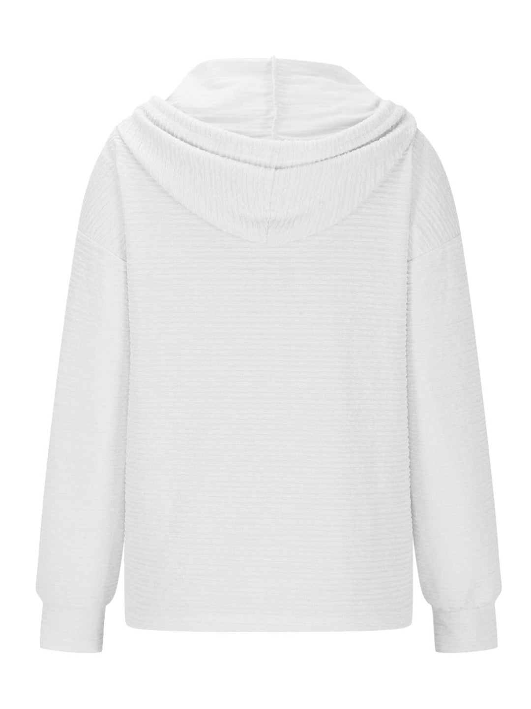 PRE-ORDER: Drawstring Quarter Button Long Sleeve Hoodie