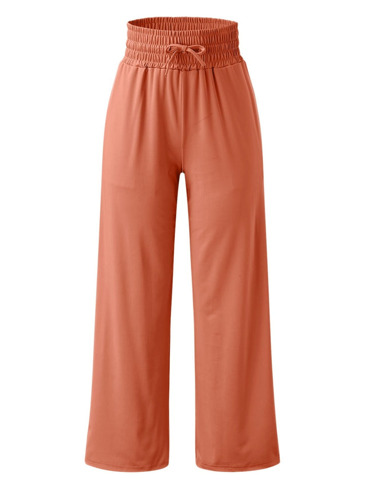 PRE-ORDER: Full Size Drawstring High Waist Wide Leg Pants