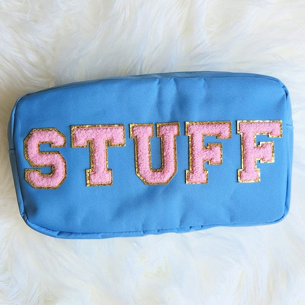 Varsity Letter Patch Makeup Bag Glam Stuff