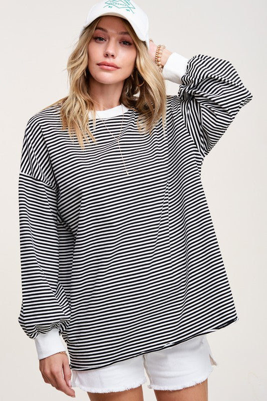 Claire Striped Lightweight Sweater Top