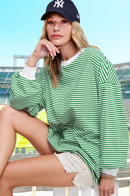 Claire Striped Lightweight Sweater Top
