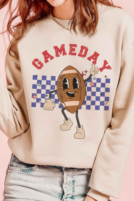 CHECKER GAMEDAY FOOTBALL GRAPHIC SWEATSHIRT