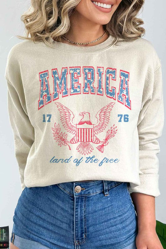 AMERICA LAND OF THE FREE PLUS SIZE SWEATSHIRT