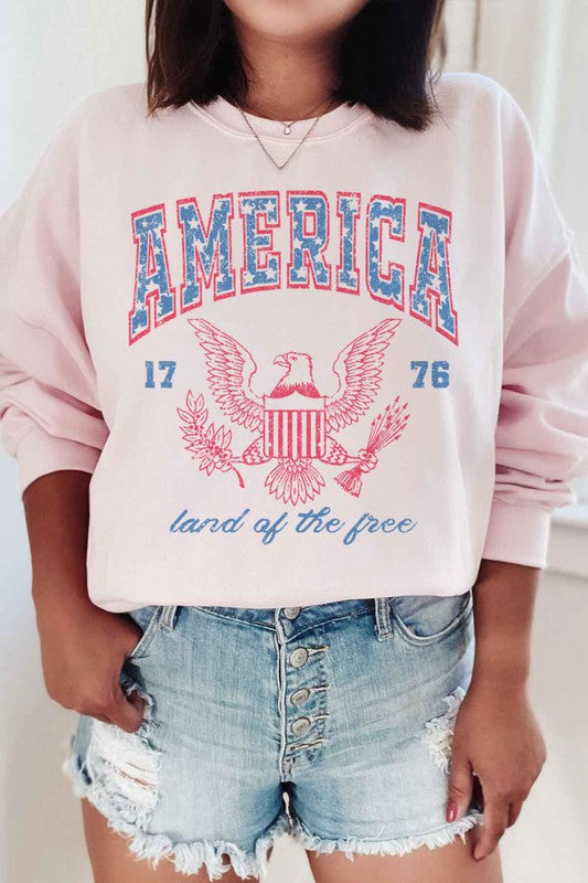 AMERICA LAND OF THE FREE PLUS SIZE SWEATSHIRT