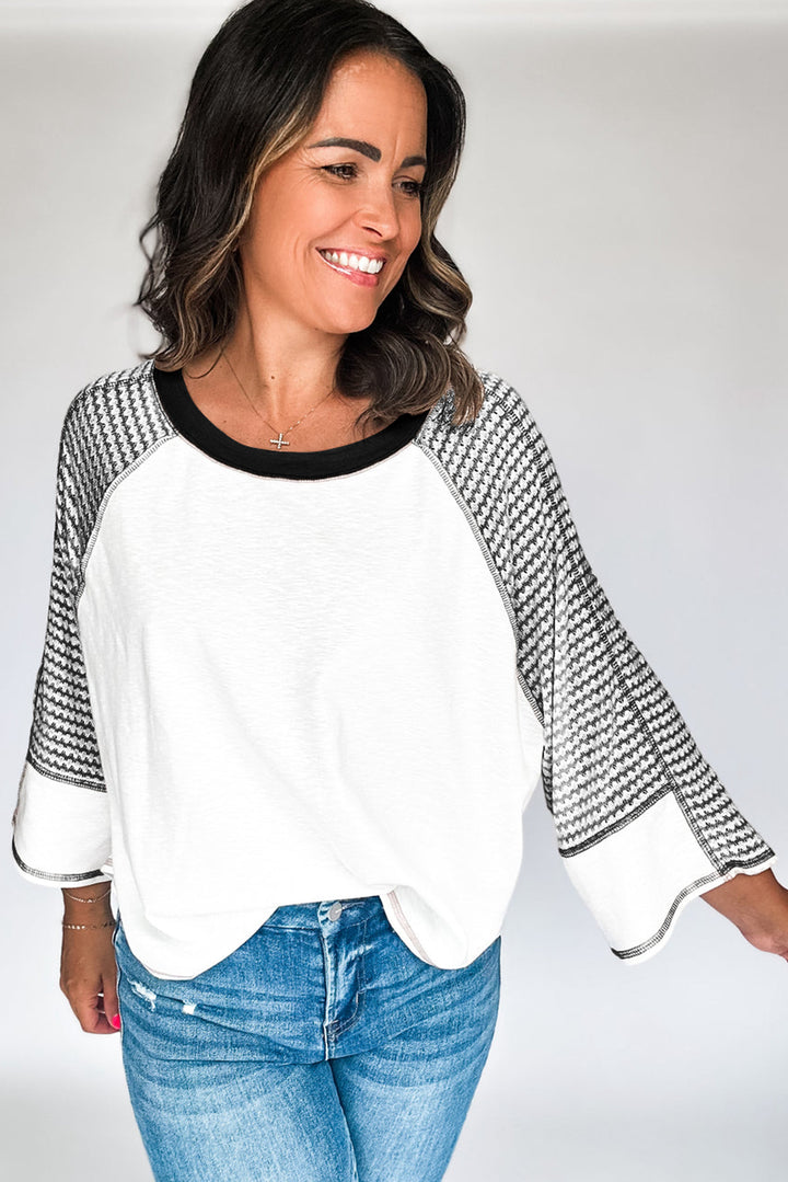 PRE-ORDER: Striped Round Neck Raglan Sleeve Top