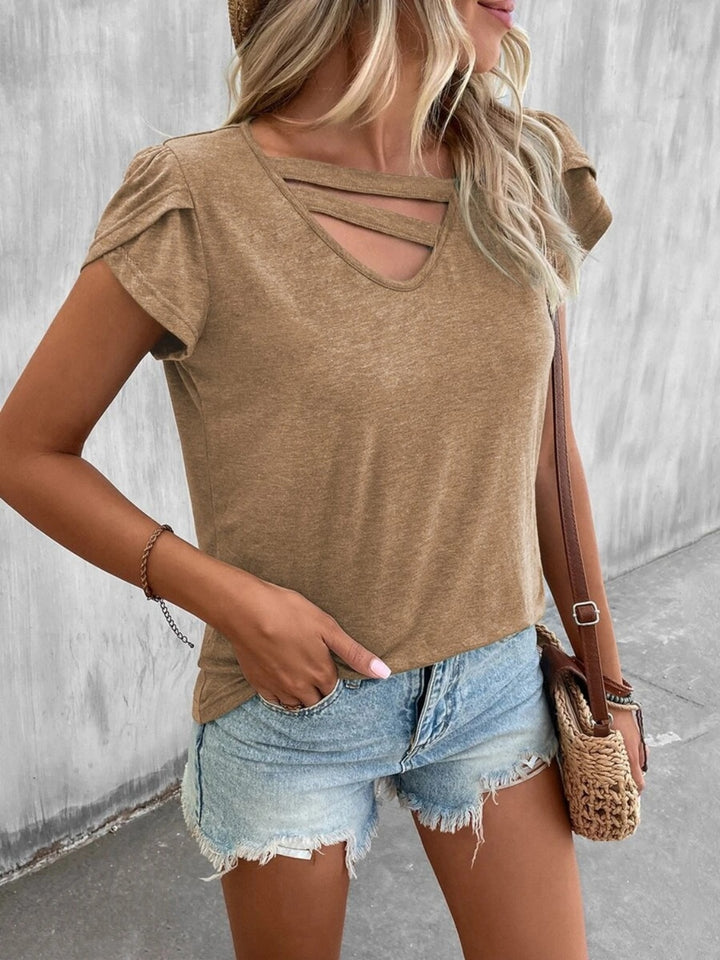 PRE-ORDER: Asymmetrical Petal Sleeve T-Shirt