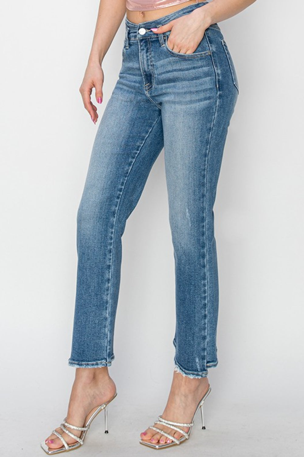 PRE-ORDER: RISEN High Rise Slim Straight Jeans