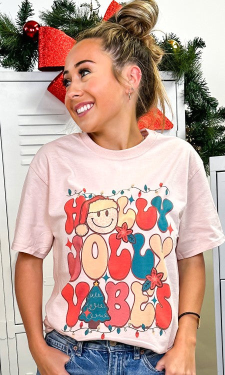 Holly Jolly Vibes Graphic T-Shirt