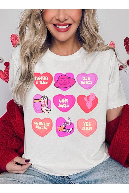 VALENTINES WESTERN HEARTS UNISEX SHORT SLEEVE