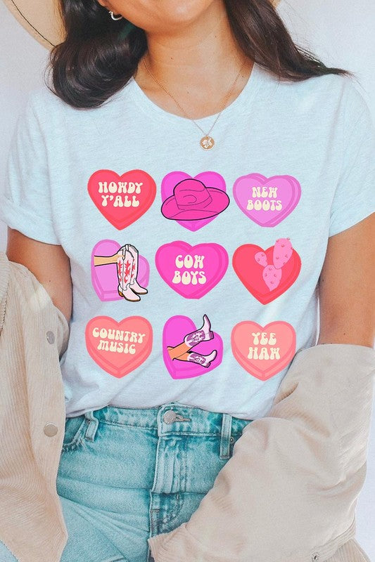 VALENTINES WESTERN HEARTS UNISEX SHORT SLEEVE