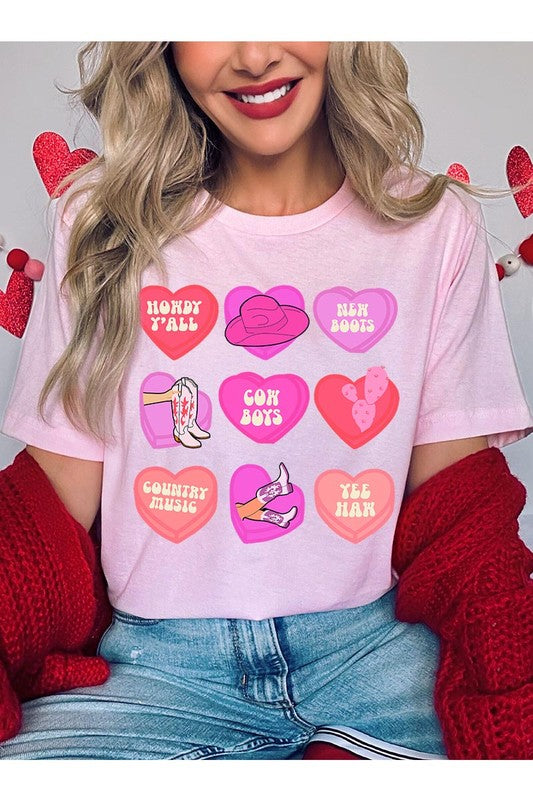 VALENTINES WESTERN HEARTS UNISEX SHORT SLEEVE