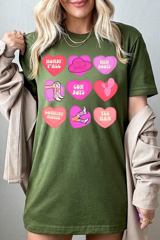 VALENTINES WESTERN HEARTS UNISEX SHORT SLEEVE