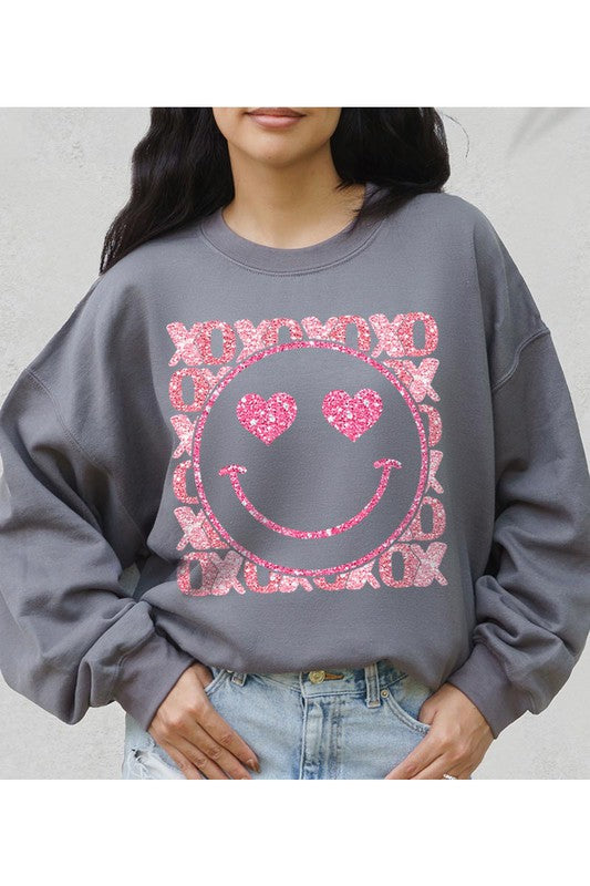 XO SMILEY UNISEX FLEECE SWEATSHIRT