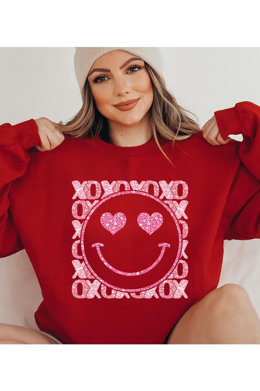 XO SMILEY UNISEX FLEECE SWEATSHIRT