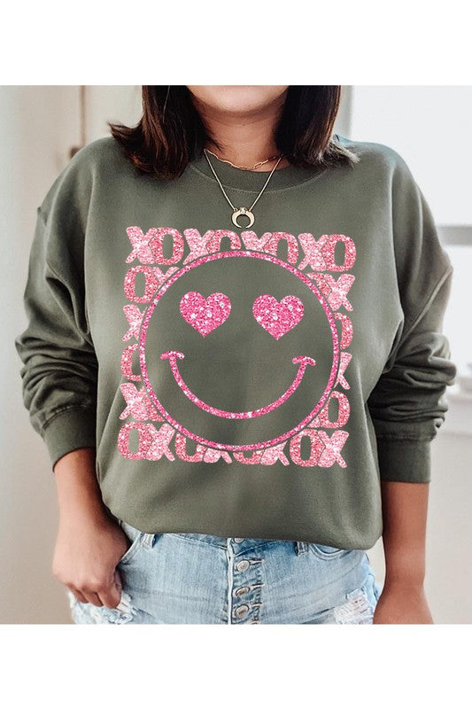 XO SMILEY UNISEX FLEECE SWEATSHIRT