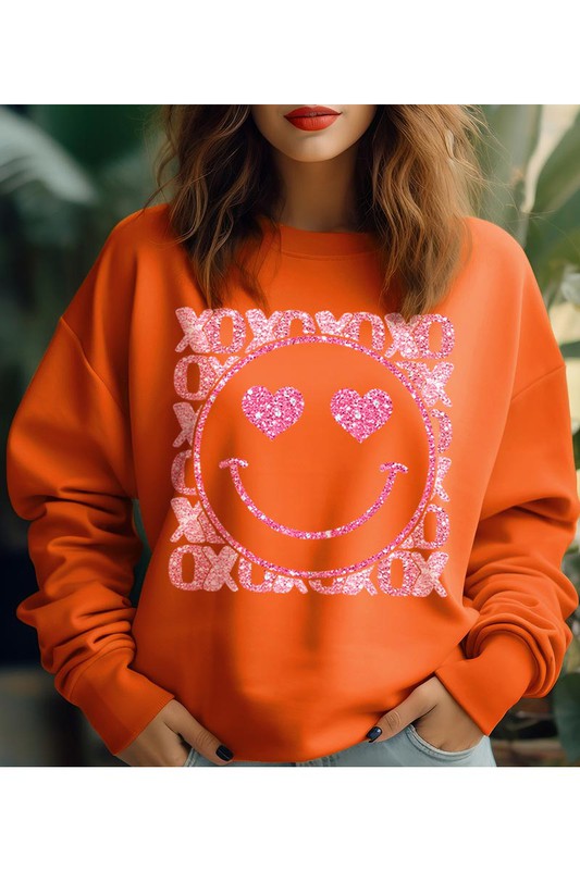 XO SMILEY UNISEX FLEECE SWEATSHIRT