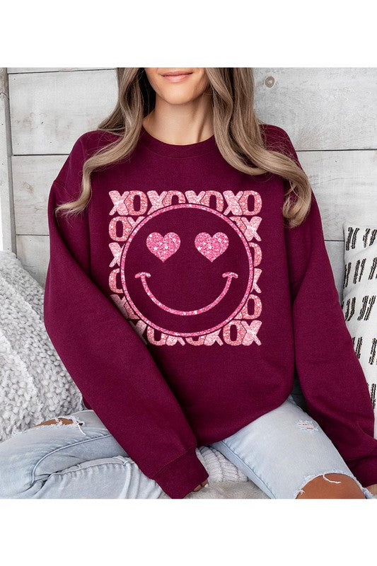 XO SMILEY UNISEX FLEECE SWEATSHIRT