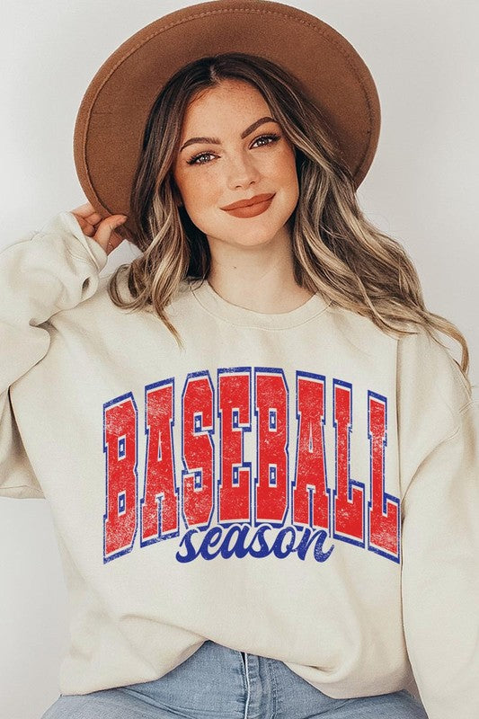 Baseball Oversized Graphic Fleece Sweatshirts