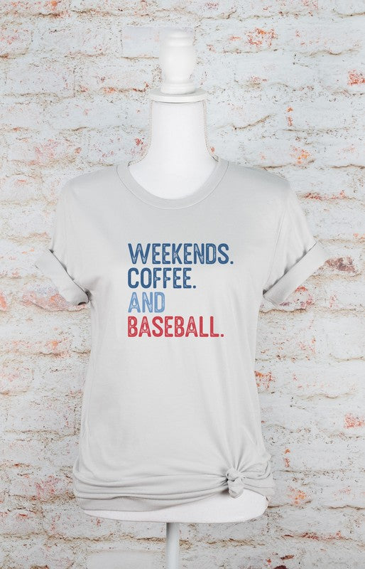 Weekends Coffee and Baseball Graphic Tee