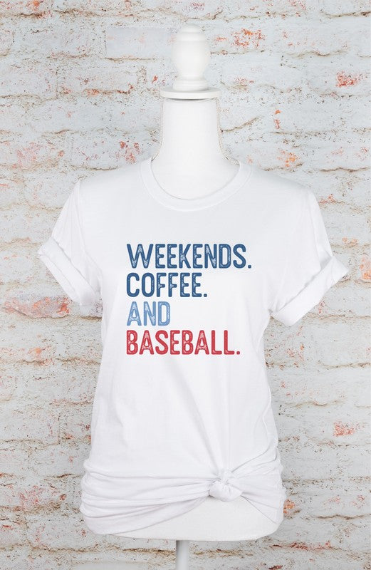 Weekends Coffee and Baseball Graphic Tee