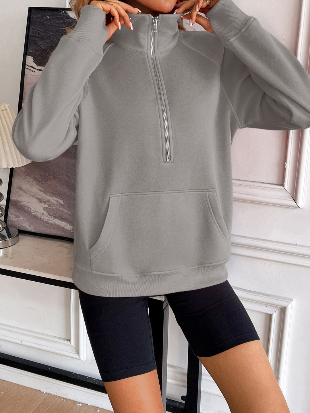 PRE-ORDER: Ivy Lane Half Zip Raglan Sleeve Sweatshirt