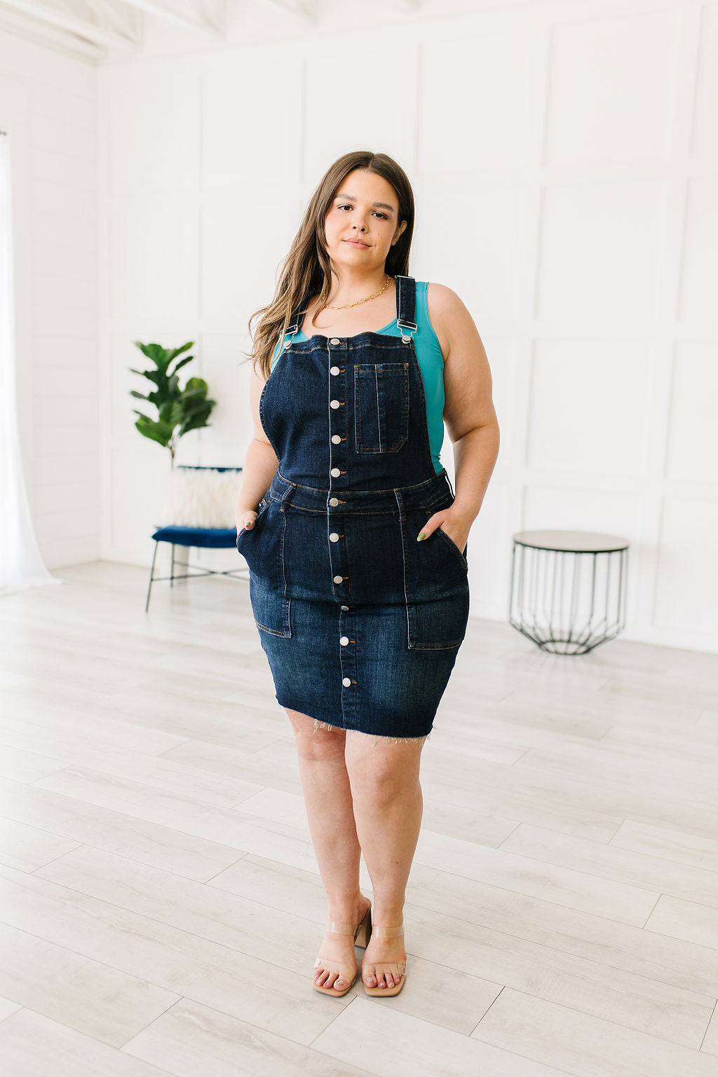 overalls dress Agnes Denim Overall Dress – Pretty Little Distraction Boutique