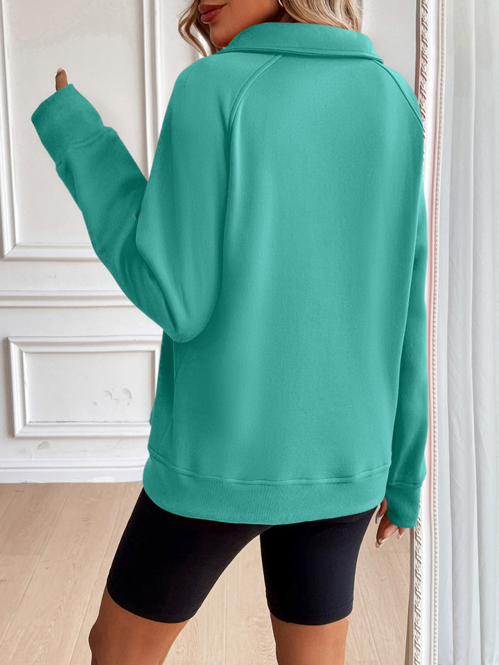 PRE-ORDER: Ivy Lane Half Zip Raglan Sleeve Sweatshirt