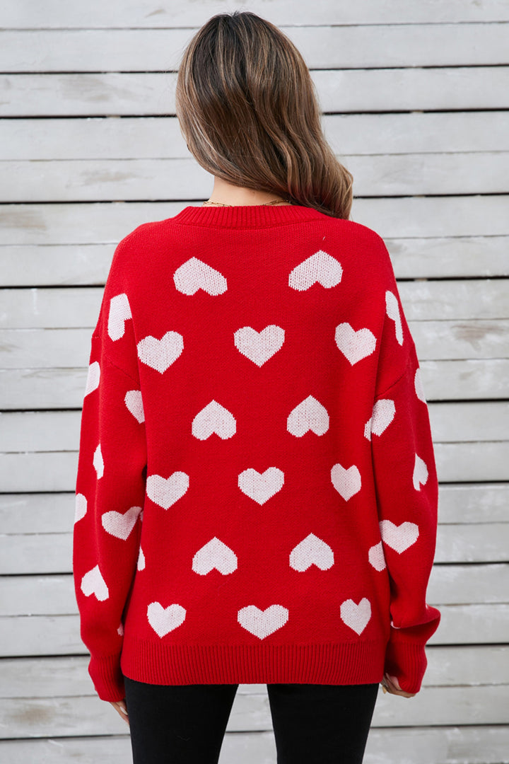 PRE-ORDER: Angel Wings Heart Round Neck Long Sleeve Sweater