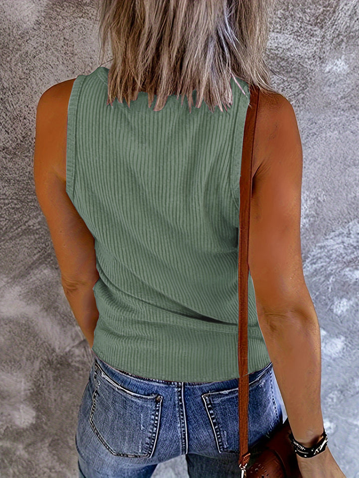 PRE-ORDER: Ribbed V-Neck Wide Strap Tank