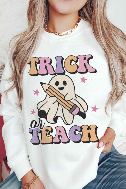 TRICK OR TEACH Graphic Sweatshirt