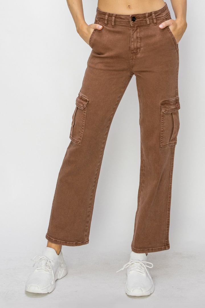 PRE-ORDER: Risen Full Size High Rise Cargo Jeans