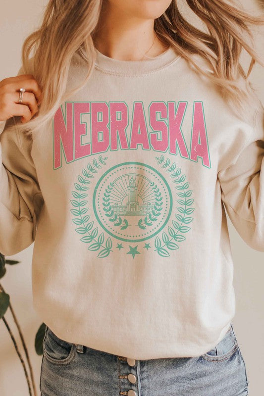 NEBRASKA STATE WREATH Graphic Sweatshirt