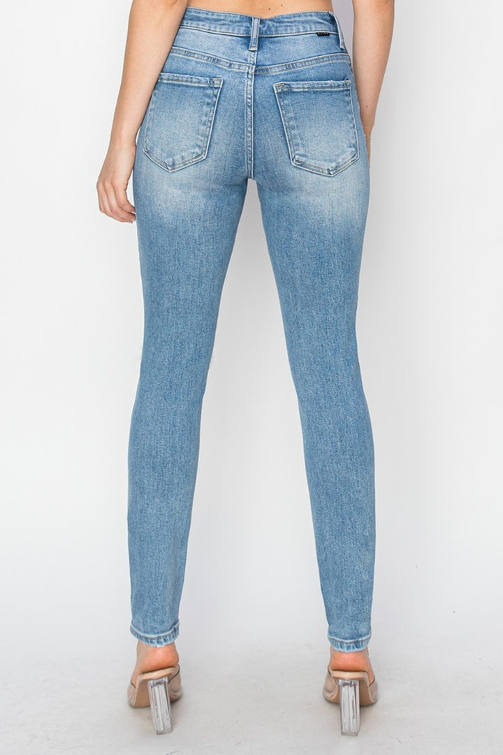 PRE-ORDER: Risen Full Size High Rise Knee Distressed Skinny Jeans