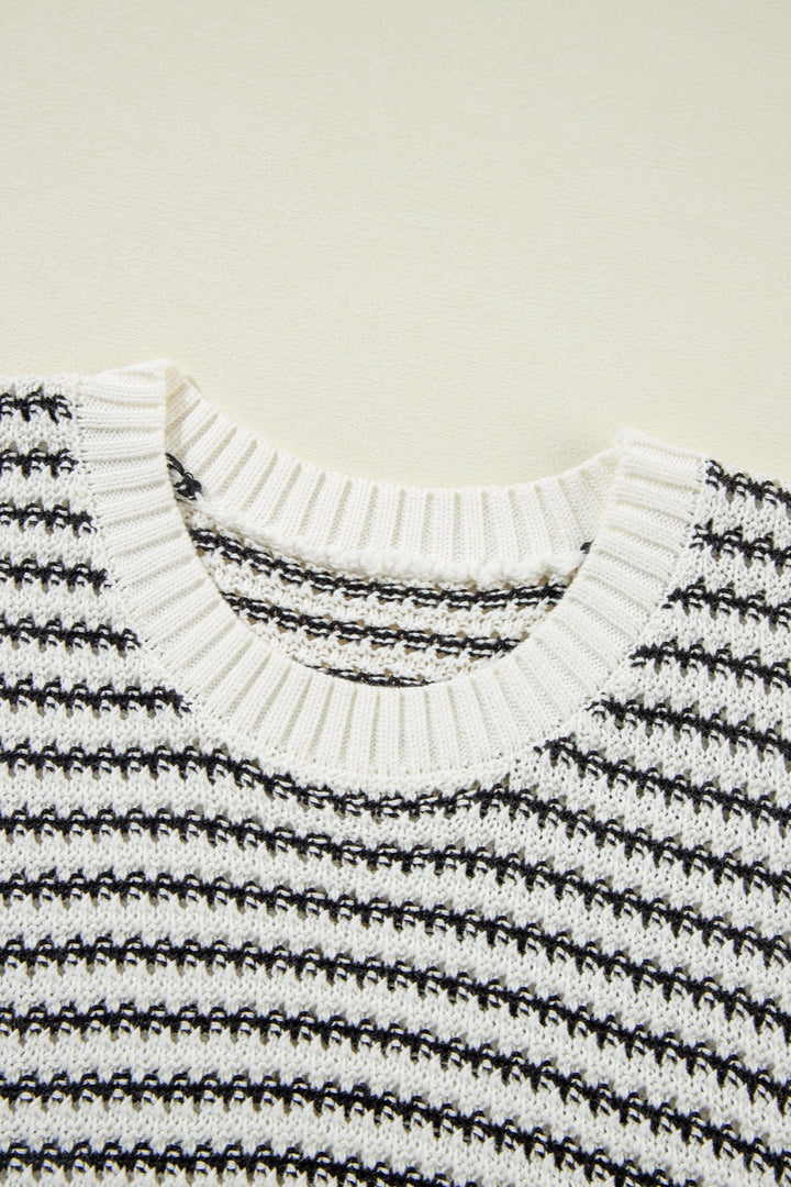 PRE-ORDER: Striped Round Neck Sweater Vest