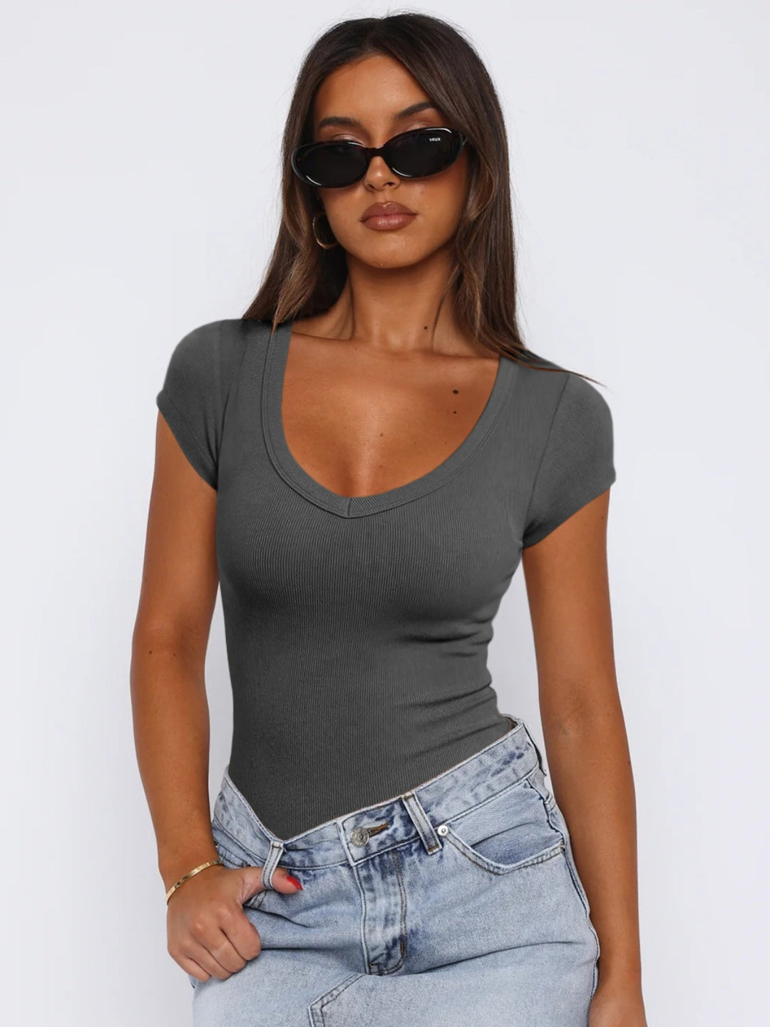 PRE-ORDER: Scoop Neck Cap Sleeve T-Shirt