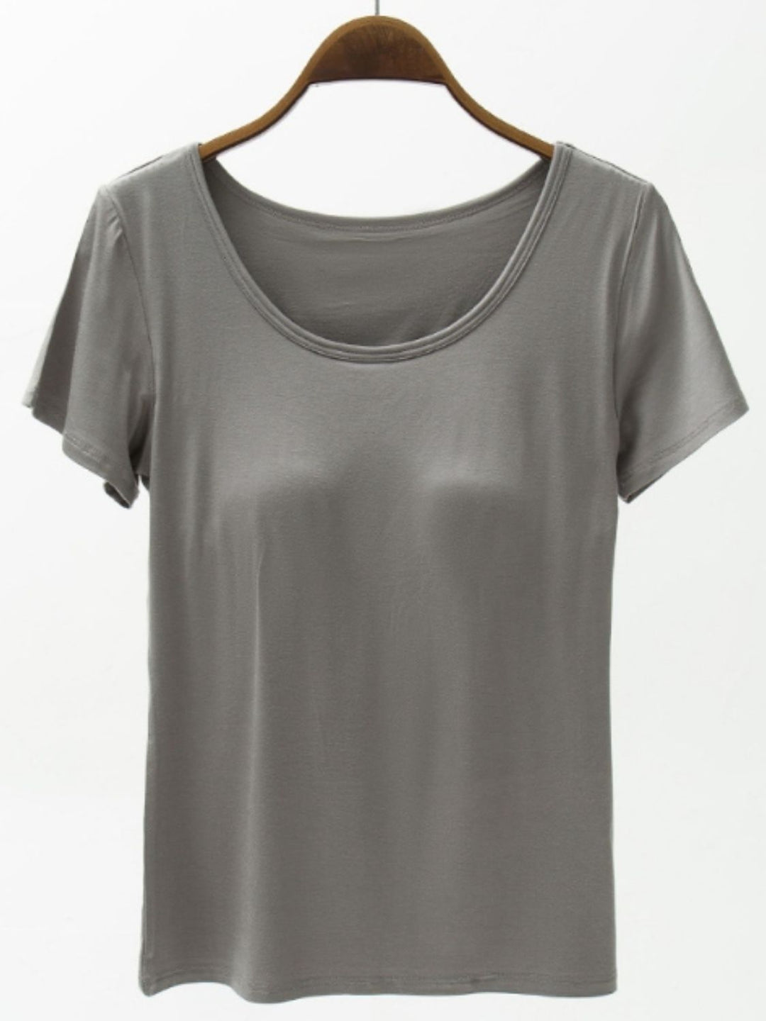 PRE-ORDER: Round Neck Modal T-Shirt with Bra