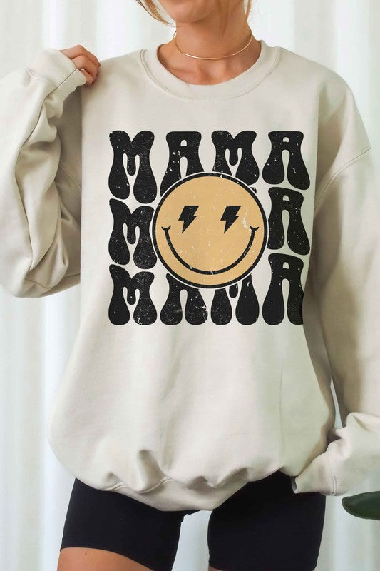 HAPPY FACE MAMA REPEAT Graphic Sweatshirt