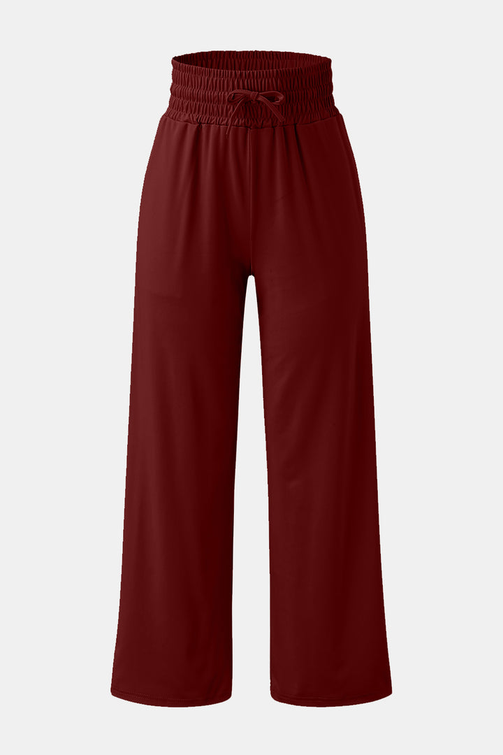 PRE-ORDER: Full Size Drawstring High Waist Wide Leg Pants