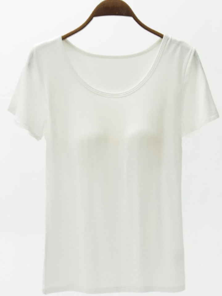 PRE-ORDER: Round Neck Modal T-Shirt with Bra