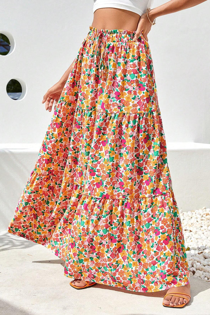 PRE-ORDER: Printed Elastic Waist Maxi Skirt