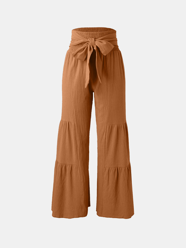 PRE-ORDER: Tied Ruched Wide Leg Pants