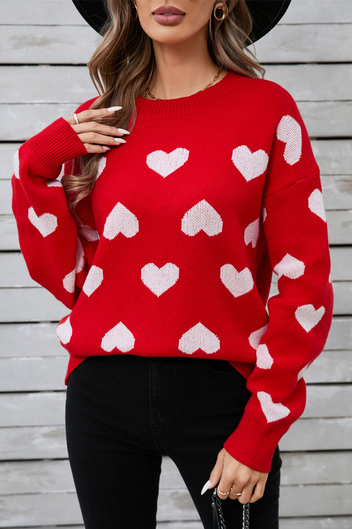 PRE-ORDER: Angel Wings Heart Round Neck Long Sleeve Sweater