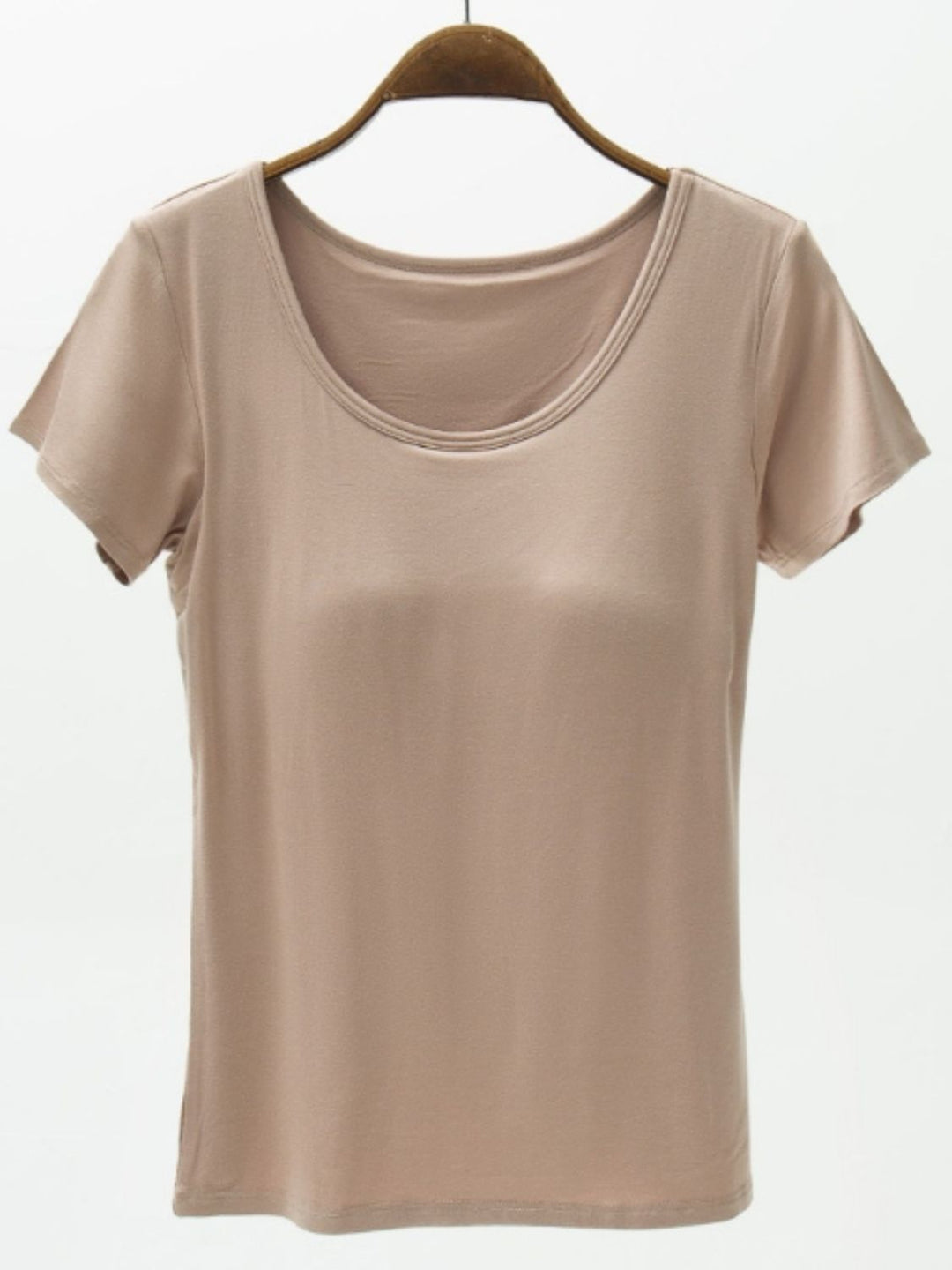 PRE-ORDER: Round Neck Modal T-Shirt with Bra